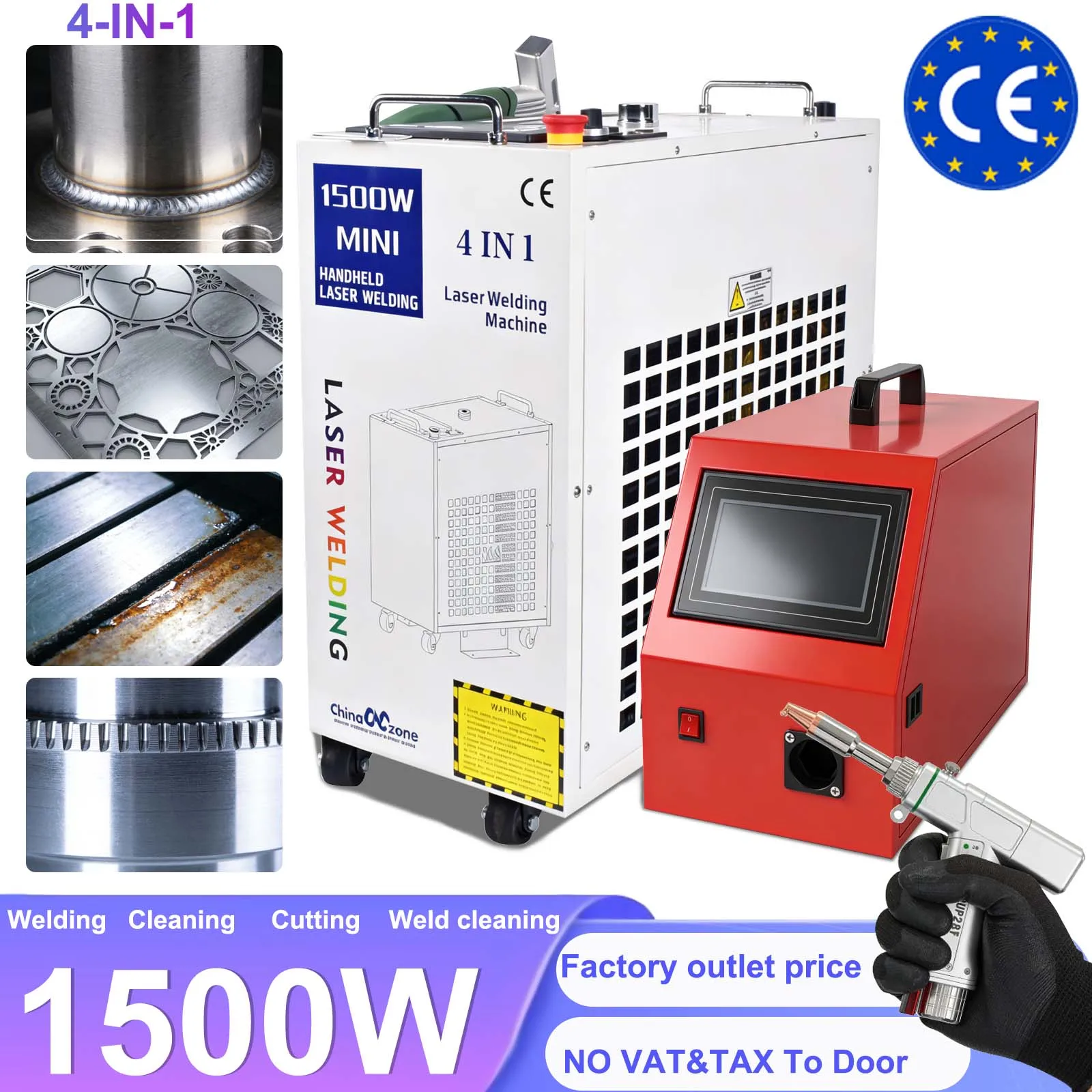 2000W BWT 4-in-1 Fiber Laser Welding Welding Cleaning Cutting Soldering Machine Handheld Laser Welder for Metal 1500W EU Stock