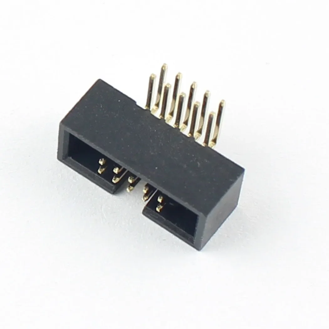 50pcs 1.27mm Pitch 2x5 10 Pin Right Angle Male Shrouded PCB Box Header IDC Connector