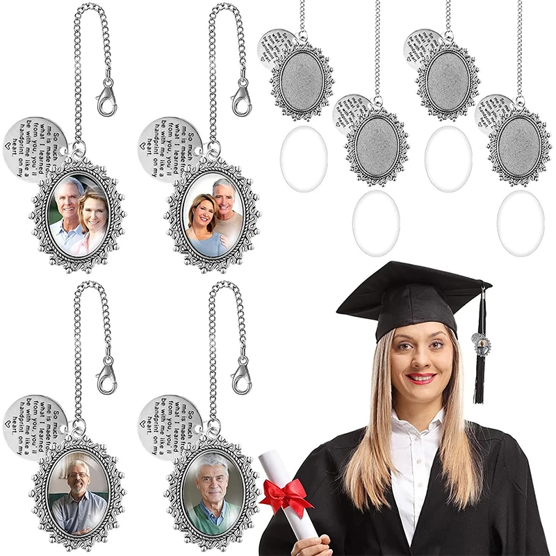 Graduation Cap Charm Tassel Personalized Photo Charm DIY Memorial Photo Chain Pendant For Ceremony Picture Decoration