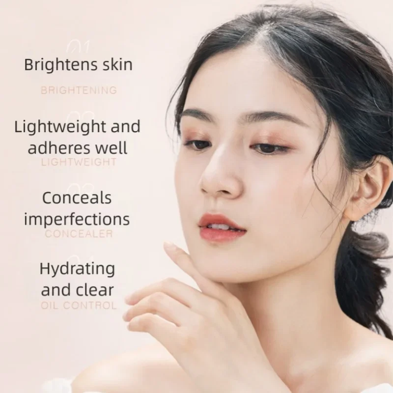 كريم أساس سائل مقاوم للماء يدوم طويلاً للتحكم في الزيت، كريم أساس سائل، خافي عيوب البشرة، مرطب للوجه #2