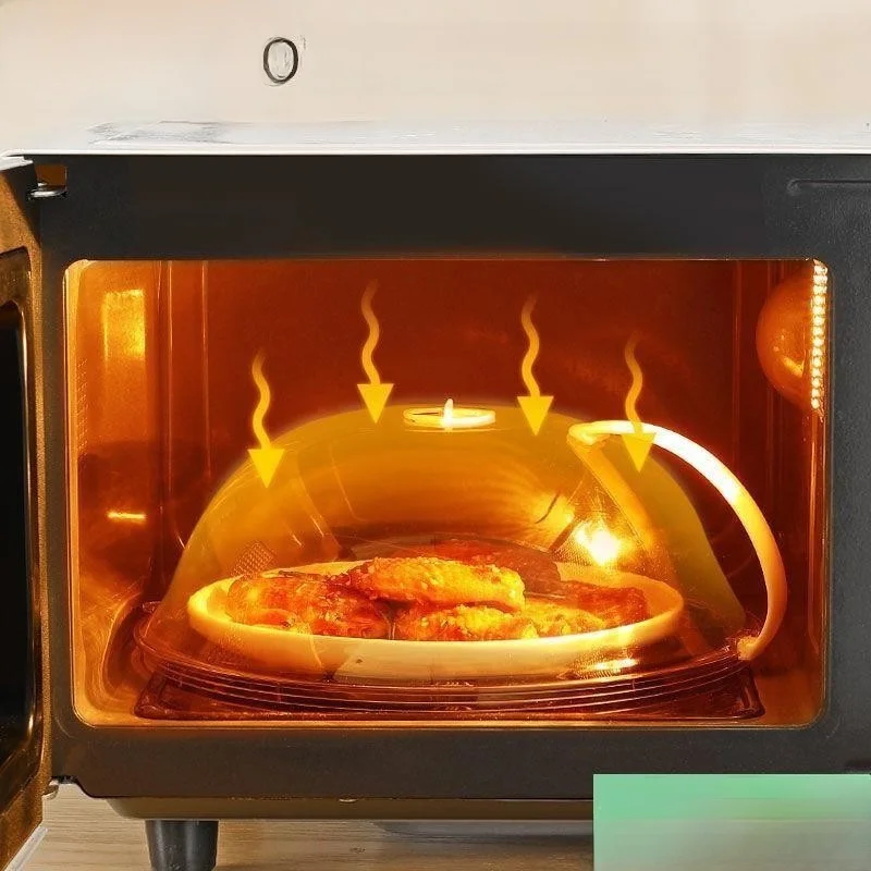 High-Temperature Resistant Microwave Lid with Tray Splash Proof Food Container Hot Dish Cover Lid Household Specialty Item
