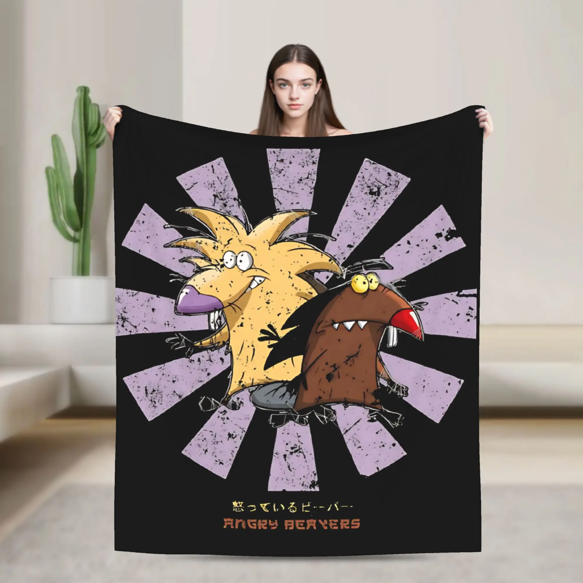 Angry Beavers Daggett & Norbert Feverish  Blankets Ultra-Soft Flannel Novelty Gifts  Throw Blanket Bedspread