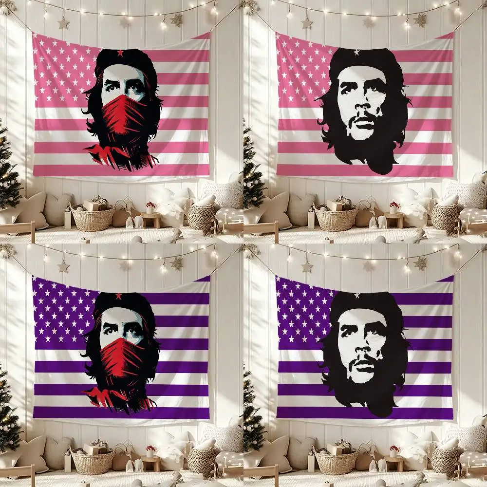 Che Guevara Cuba Portrait Flag Digital Printing Banner for Garage Wall Out Door Decoration