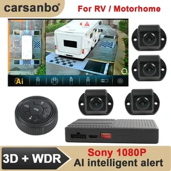 Carsanbo AI 360 Panoramic 3D Bird Eye View Camera Car System AHD 1080P For RV Touring Motorhome