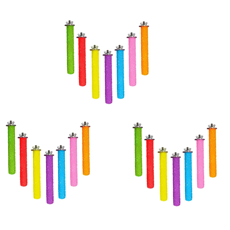 Y17A 21 Pcs Grip Bird Cages Perch For Conures Parakeets Lovebirds Cockatiels, Good For Keep Nails And Beaks In Top Condition