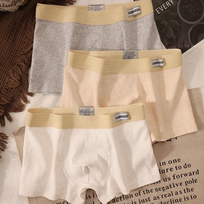

Men's Underwear 3-Pack - 96.3% Cotton 3.7% Spandex, Ultra-Soft Comfort Waistband with Yellow Trim, Minimalist Home