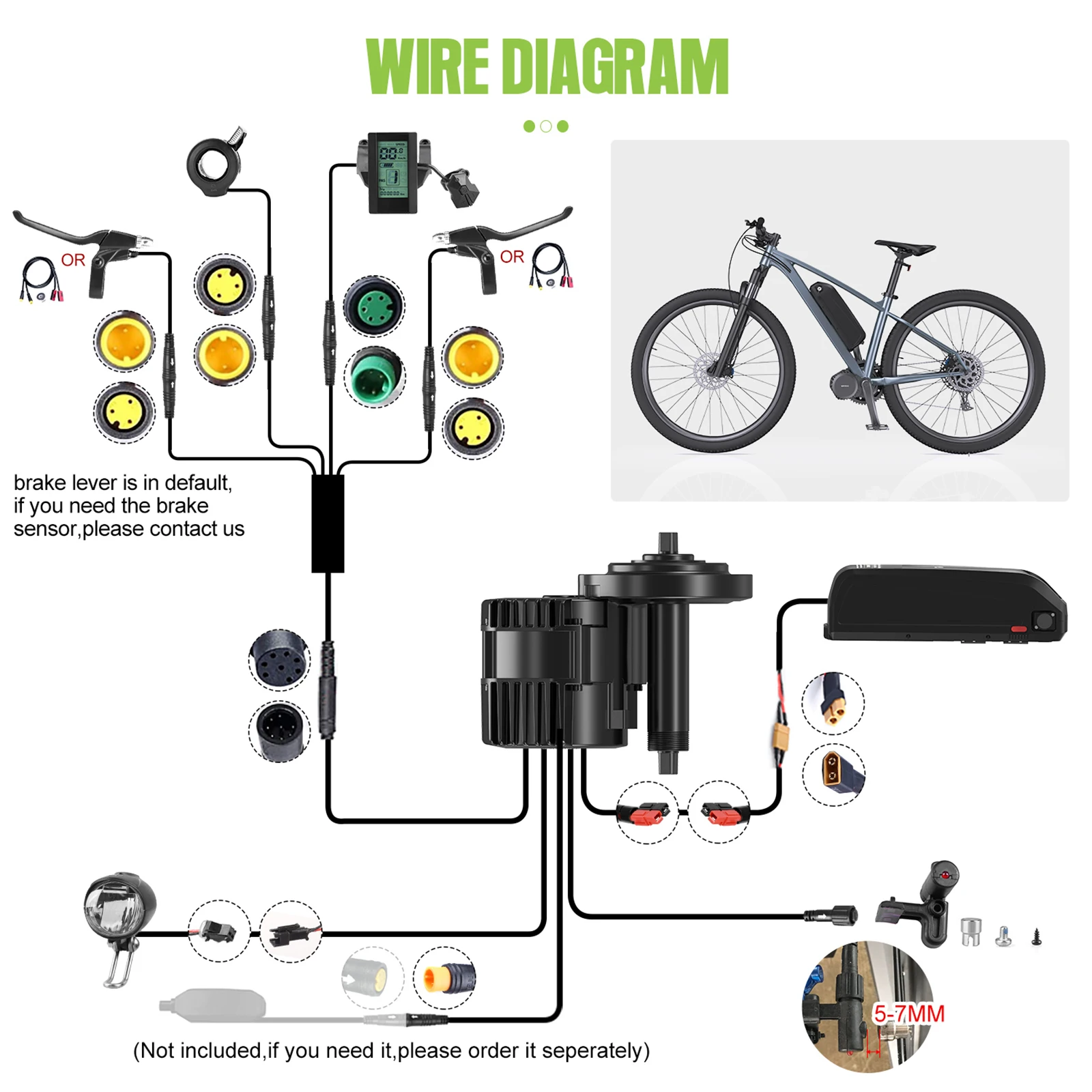 BAFANG 1000W Mid Drive Kit with Battery 20Ah 8FUN BBSHD 48V 52V Electric Motor Bike Conversion Kit Bicycle Engine Complete Set