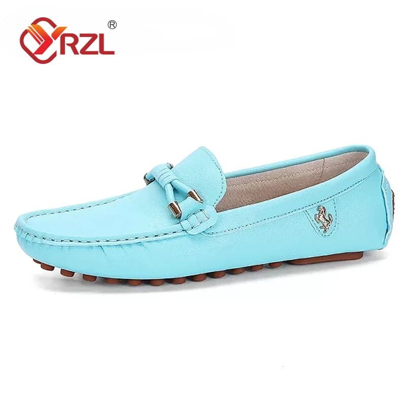 

YRZL Loafers Men Handmade Leather Shoes 2024 Black Casual Driving Flats Blue Slip-on Moccasins Men Shoes Plus Size 46 47 48