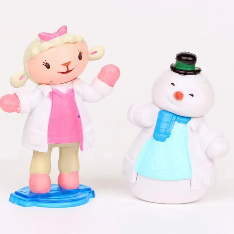 5 sztuk/partia 7cm Doc Mcstuffins figurki lekarz Lambie owce duszny smok Hallie Hippo Chilly Snowman klocki do gry w domu