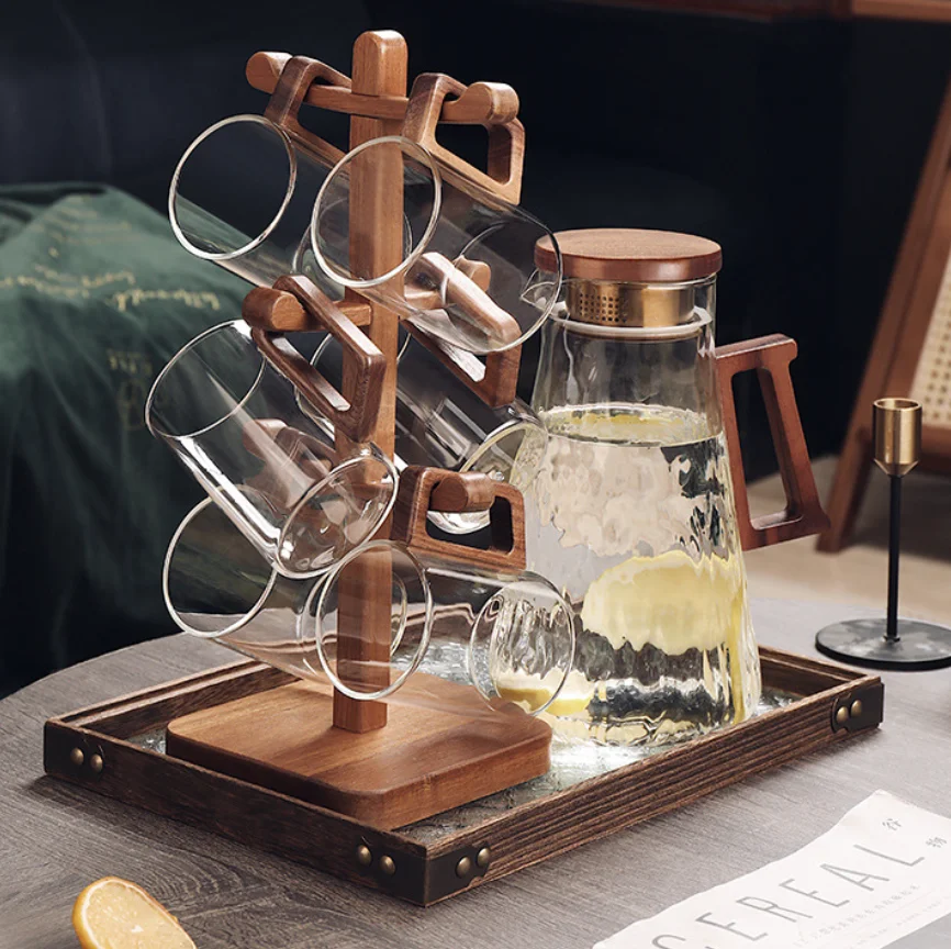 

High-value Glass Water Cup Household High Temperature Resistant Tea Cup Transparent Drinking Water Cup Juice Tea Set Kettle Set