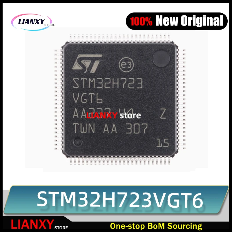 5 Pieces STM32H723VGT6 LQFP-100 ARM Cortex-M7 32-bit Microcontroller MCU Chip IC Original