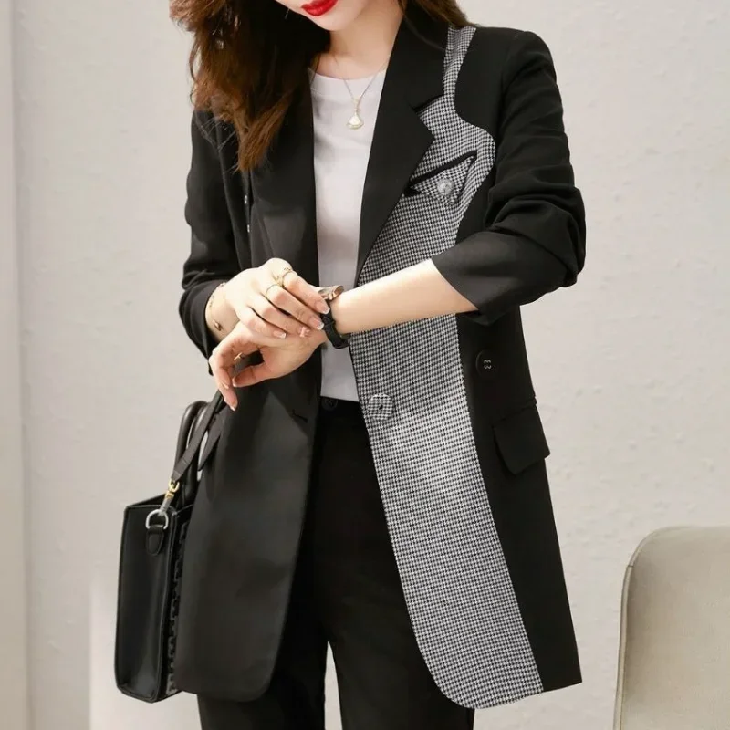 Long Jacket for Women Latest Fashion Fall Outfits Black Luxury Clothing Trend Women's Blazer Tailoring Casual Winter Coat A670