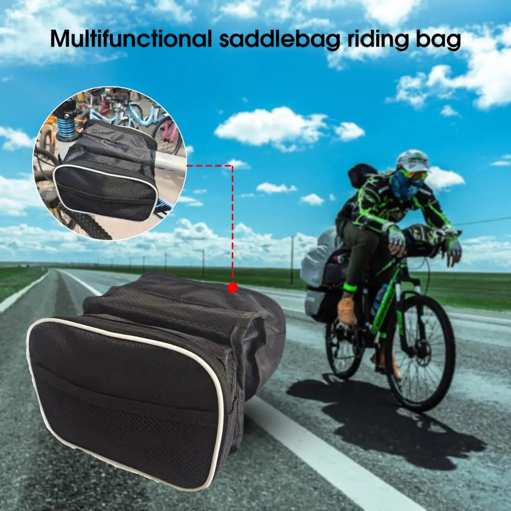 Multi-purpose Bicycle Trunk Bag Smooth Zipper Not Easily Deformed Lightweight Front Frame Pannier for Riding