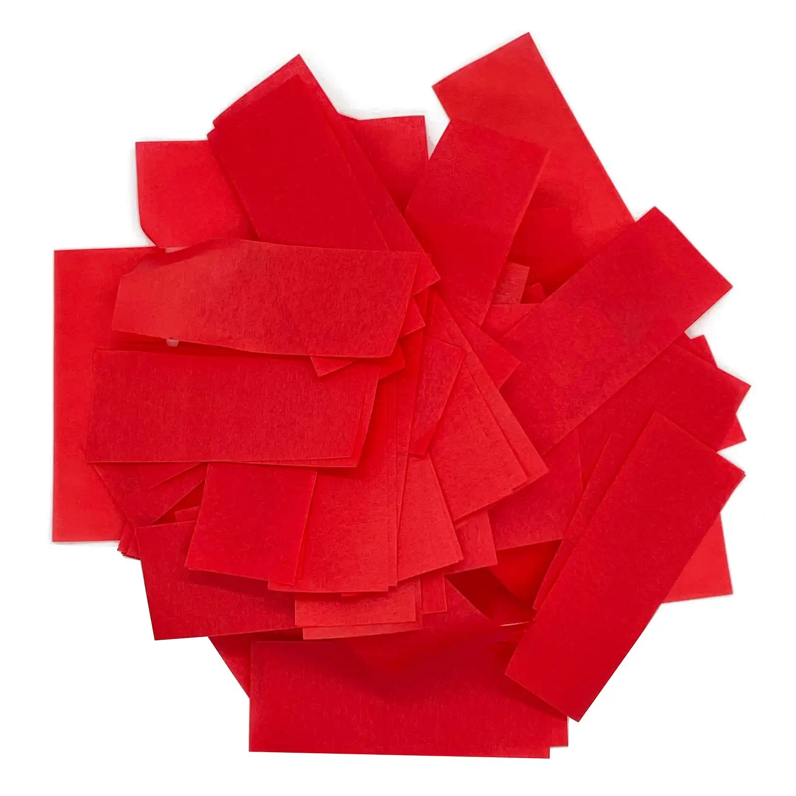 Confettis Papier Rectangulaires Ignifugés 55x17mm - Sac 1kg Rouge - Chute Lente Pour Mariage Et Fête