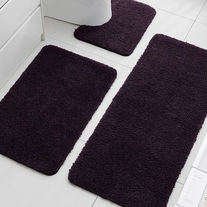 

Набор из 3 супервпитывающих ковриков для пола: простые нескользящие коврики для ванной, мягкие U-образные коврики для туалета, коврики для двери ванной комнаты