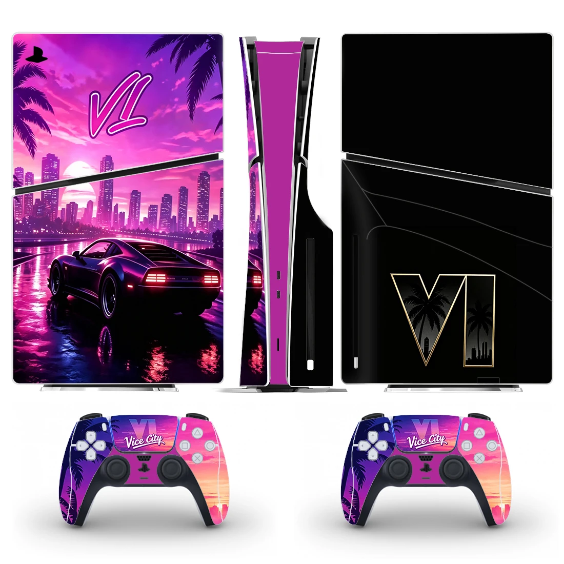 Nowa naklejka ochronna na konsolę PS5 (wersja z czytnikiem dysków i wersja cyfrowa) oraz na 2 kontrolery, w wersji PS5 Slim Pro.