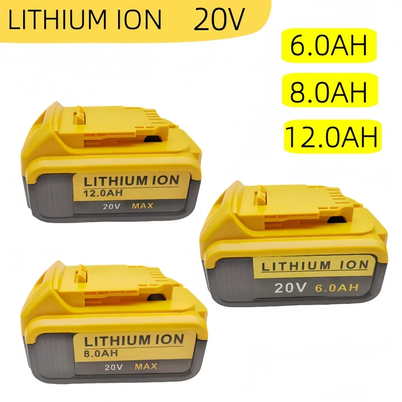 20V 6.0Ah/8.0Ah/12.0Ah Lithium Ion Battery Suitable for Replace DCB184 DCB182 DCB180 DCB181 DCB201 etc Electric Tool Batteries