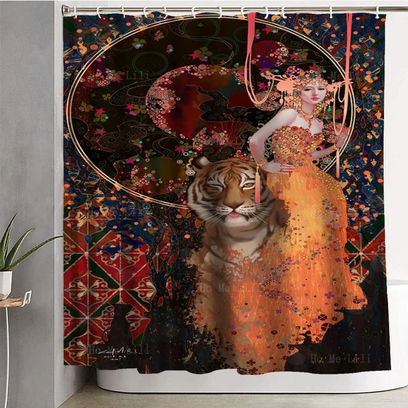 Bizarre Bride Fantasy Girl Tarot Realism Romantic Woman Laminated Weed Fairy Vintage Vogue Covers Shower Curtain By Ho Me Lili image 4