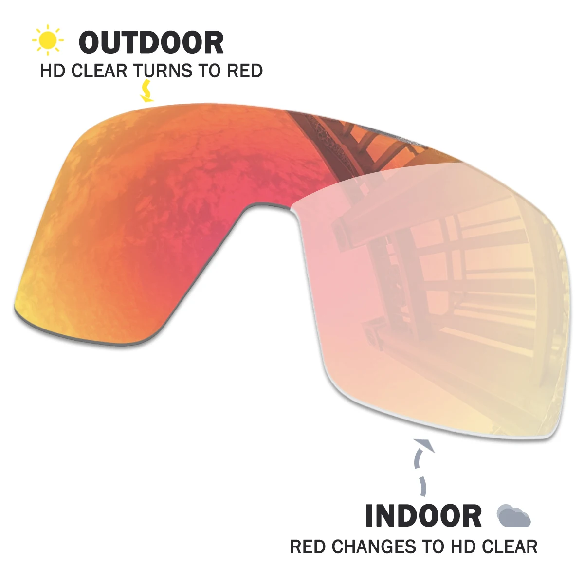 

Transition Clear to Red Replacement Lenses for Oakley SI M Frame 3.0 OO9146 Sunglasses