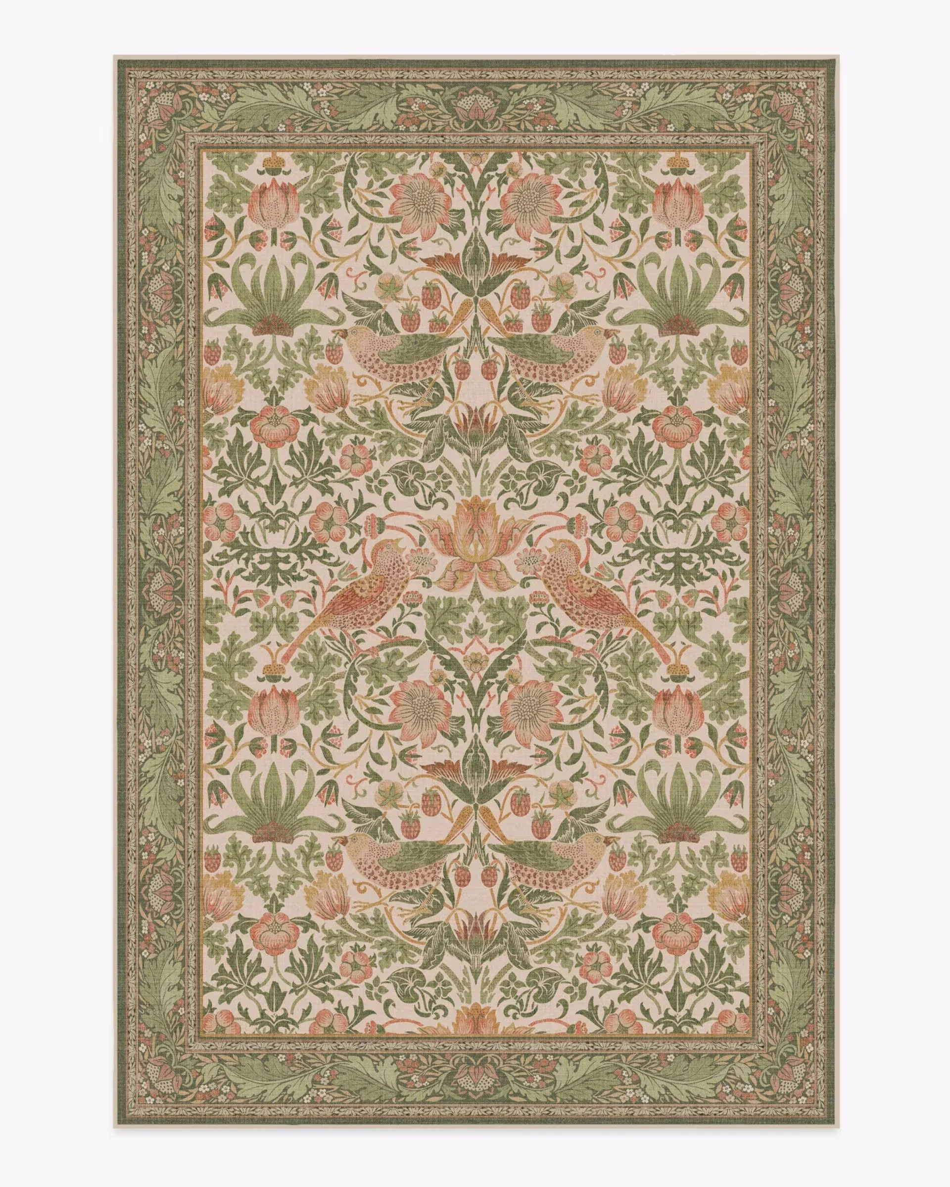 William Moris Strawberry Thief Stone Gold Classic Design Textured Living Room Art Home Decor Strawberry thief rug