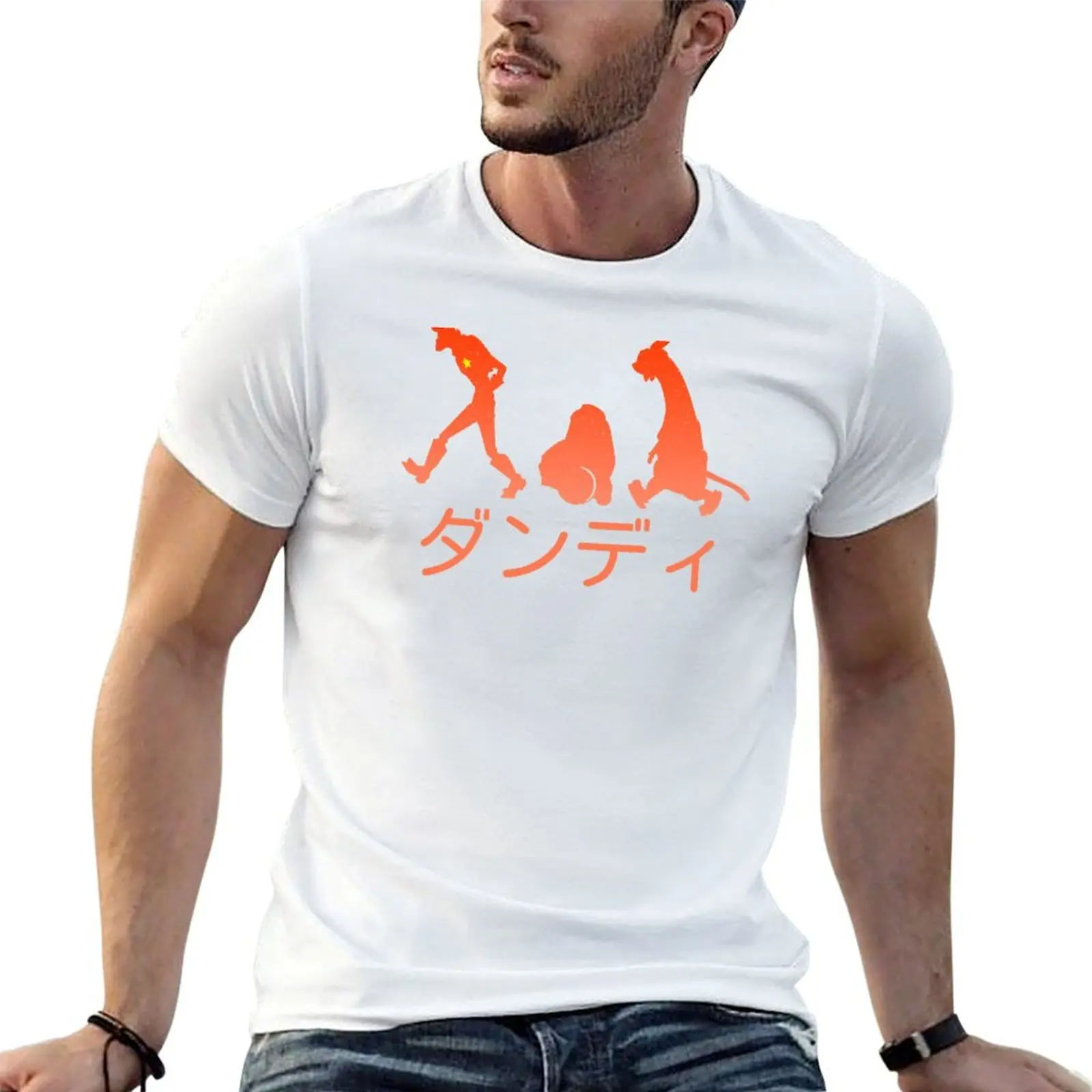 

Dandy T-Shirt (Orange) graphic Dandy cotton t Space t shirts high man man Silhouette quality shirt essential t shirt