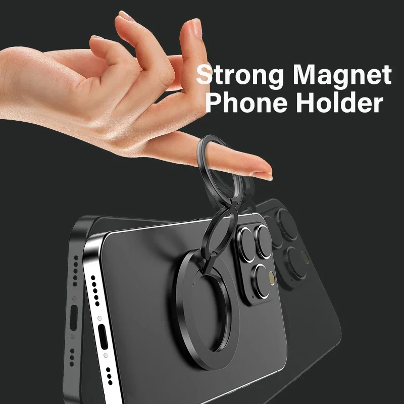 For MagSafe Phone Magnetic Finger Ring Holder for Iphone 15 16 Pro Max Mini Magnet Phone Stand Grip Mount Smartphone Accessories
