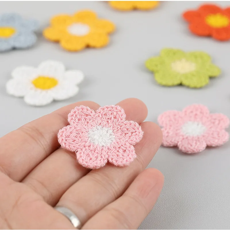 10 Pcs Flower Knitted Patches Embroidered Fabric Curtains Duvet Covers Decorative Stickers Clothing Accessories