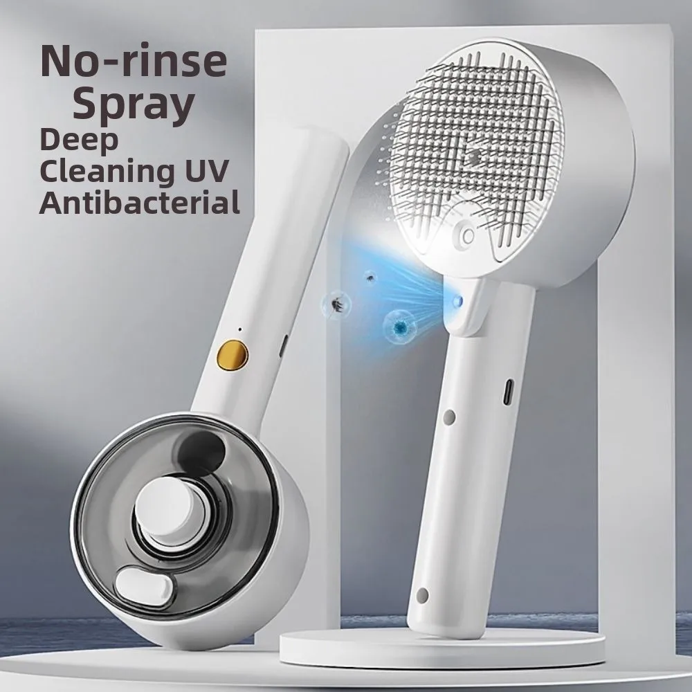 Electric Steam Brush Cat Steam Brush 3 in 1 UV Sterilization Pet Spray Grooming Comb Anti Flying Hair Mite Removal