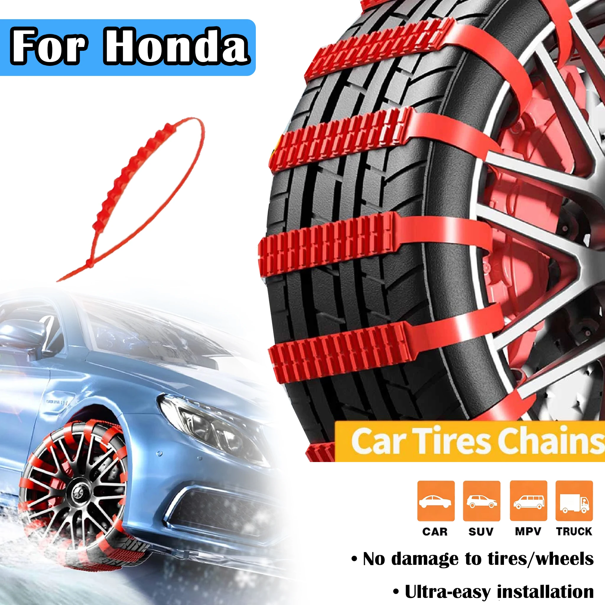

Car Tire Chains Winter Portable Tire Anti-Slip Tie For Honda HR-V ZR-V HRV Vezel 2021 2022 2023 2024 2025
