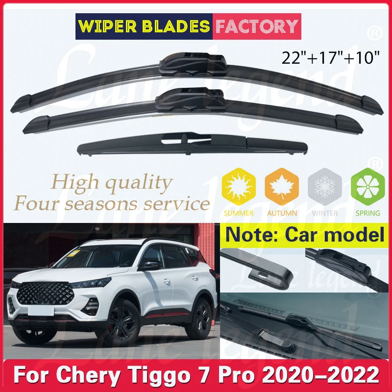 

Car Front Rear Wiper Blades For Chery Tiggo 7 Pro 2020 2021 2022 Windscreen Windshield Clean Window 22"+17"+10" Car Accessories