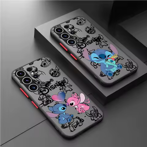 Lovely Disney Stitch Matte Case for Samsung Galaxy S20 FE S10 Lite S9 S21 S23 Ultra S22 Plus S24 Ultra S22 Cover