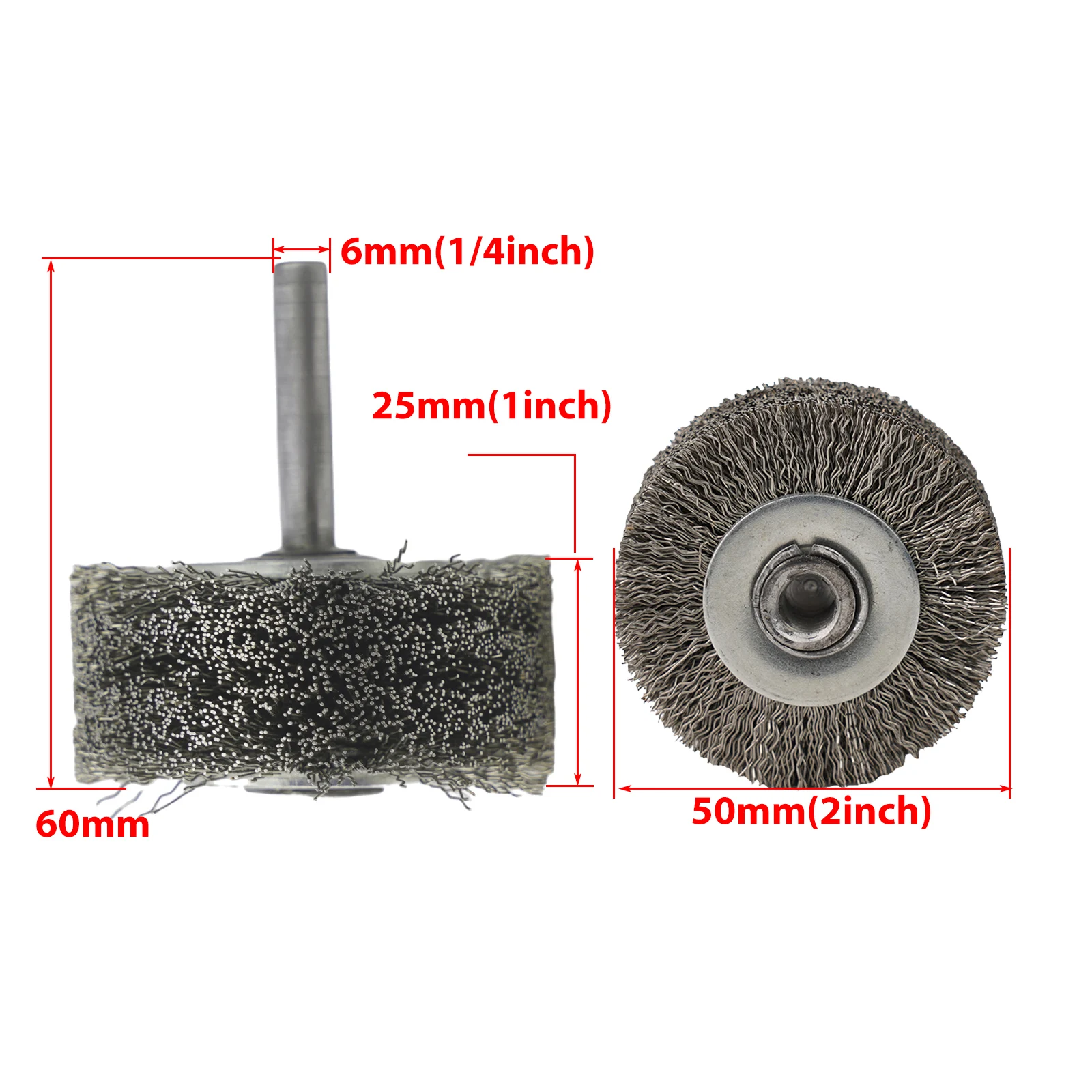 Duty 2 Stainless Steel Wire Wheel Brush, Perfect for Deburring & for surface Finish, 6mm Shank Compatibility