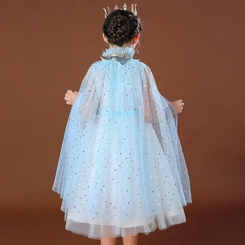 Princess Tulle Cloak Star Sequins Gauze Cape Sparkle Shawl Colorful Party Stage Evening Photo Shooting Holiday Dress Decor Kit