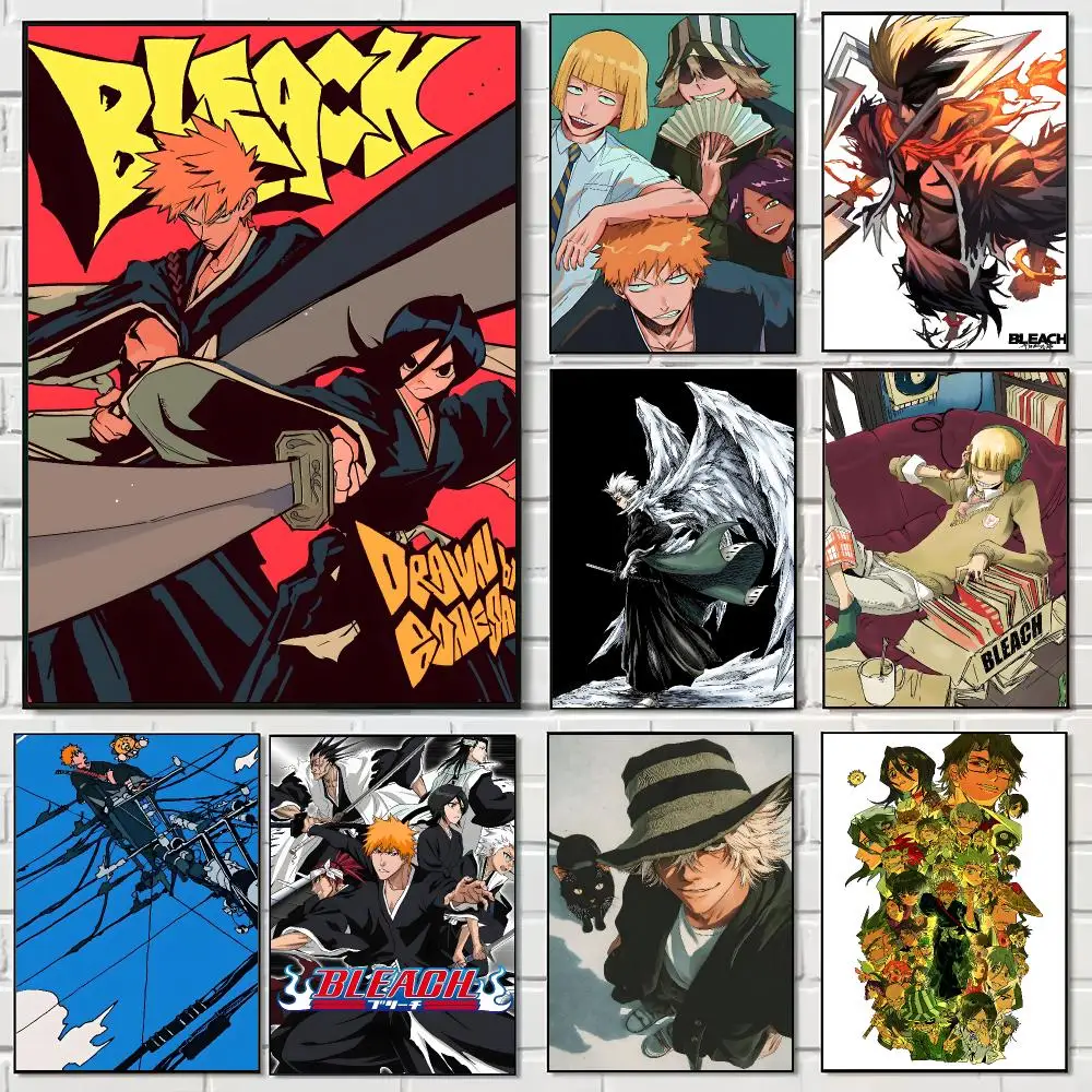 Action Anime B-Bleach Poster Pegatina artistica HD autoadhesiva impermeable para salon dormitorio