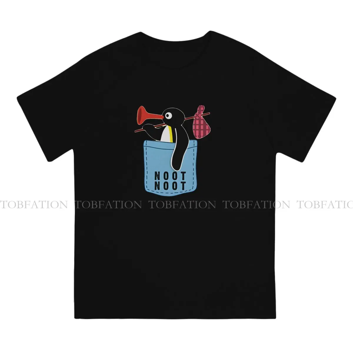 Pingu Cartoon Original TShirts Take Away Print Men's T Shirt Hipster Tops 6XL