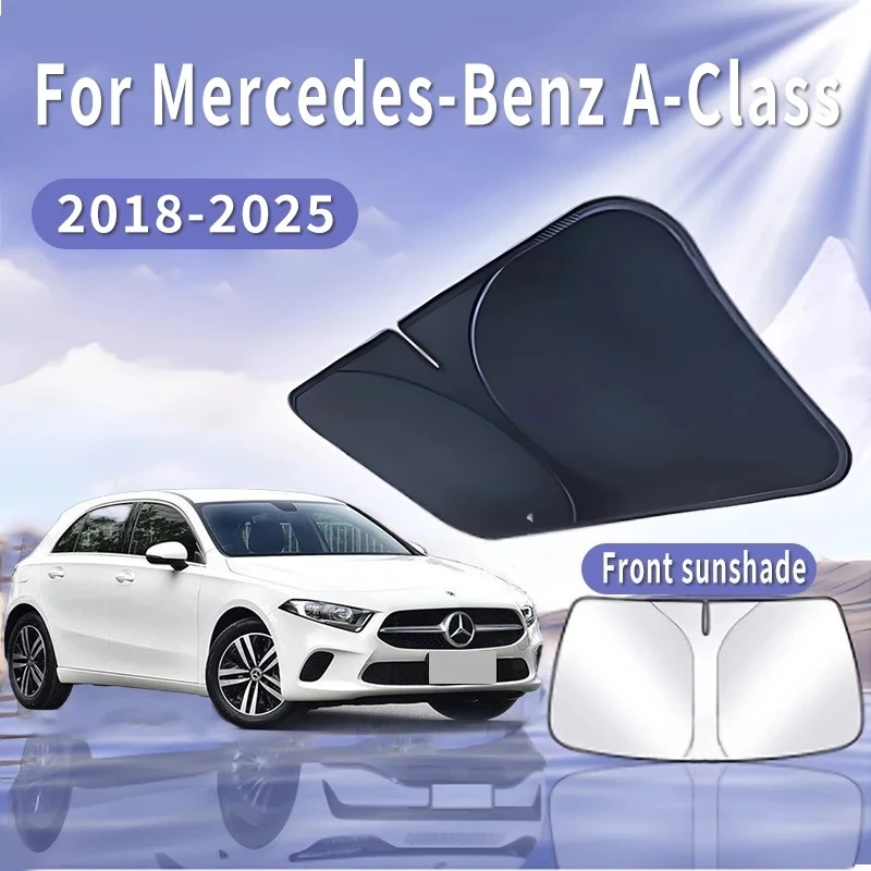 Viseira de sol do carro para mercedes-benz a-class w177 2018 ~ 2025 pára-brisa dianteiro isolamento térmico verão refrigeração acessórios automóveis