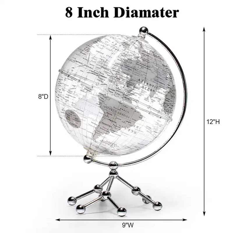 العالم الأرضي جغرافيا الكرة الأرضية ، كرة كروية دوارة الدرجة ، خريطة نمط معدني مطلي بالأكريليك ، معرفة جغرافية