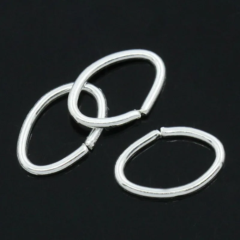 25000Pcs Silver Plated Metal Oval Open Jump Rings Jewelry DIY Findings 8x5mm(3/8
