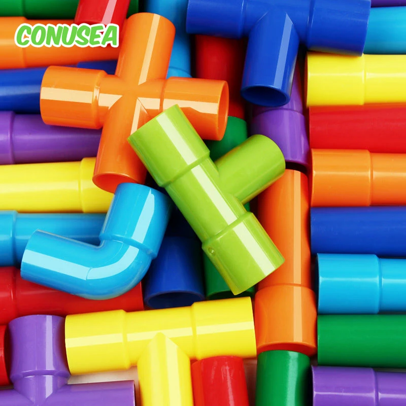 PIPE Blocks Marble Run Race Building  Bricks 3D Children Diy Assemble Insert Toys Water Pipe Block Educational Toys for Children