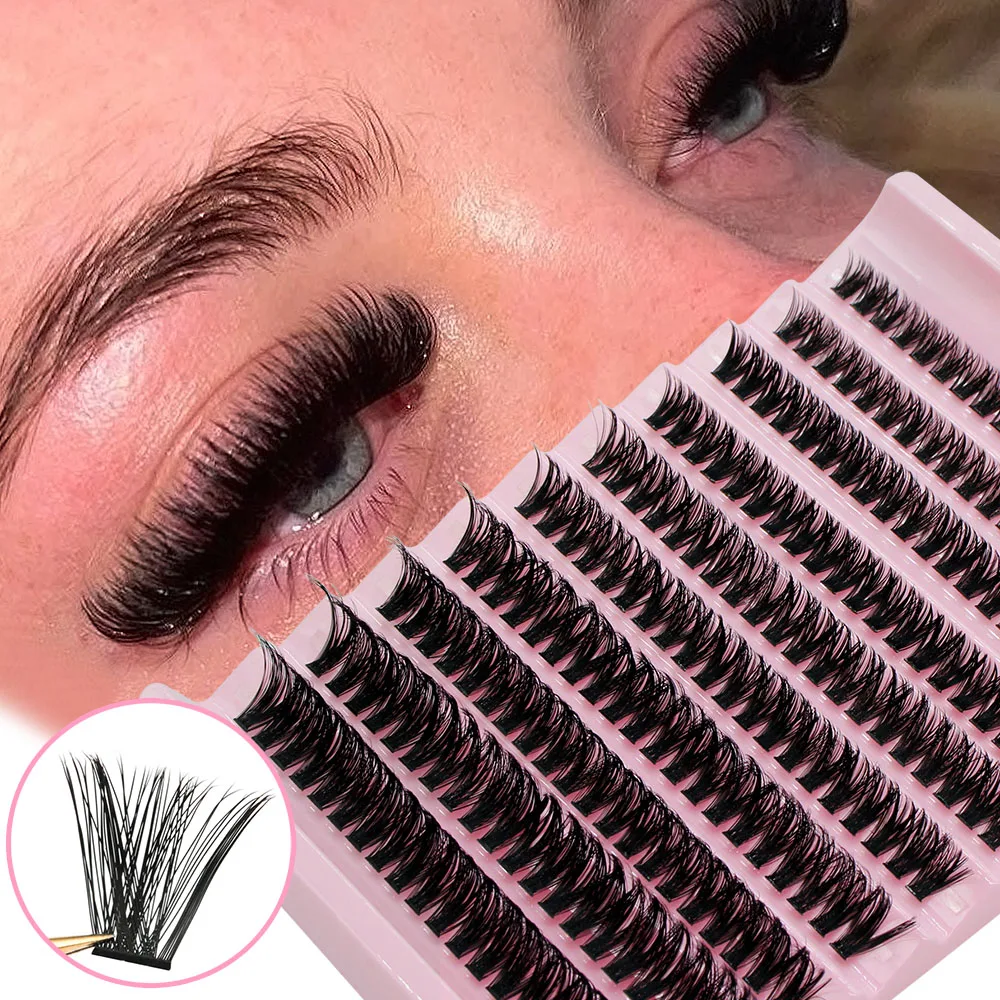 Super Bunch 200pcs Maga Volume 60D Eyelashes Extension Cluster Lashes Charm Style False Eyelash Makeup Tool Russian Volume