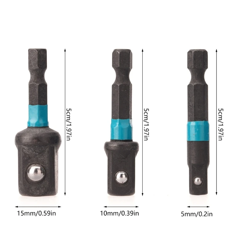 محولات مقبس PowerDrills قصيرة مع حامل 1/4 "3/8" محولات محرك PowerDrills محولات المقبس لدروبشيب