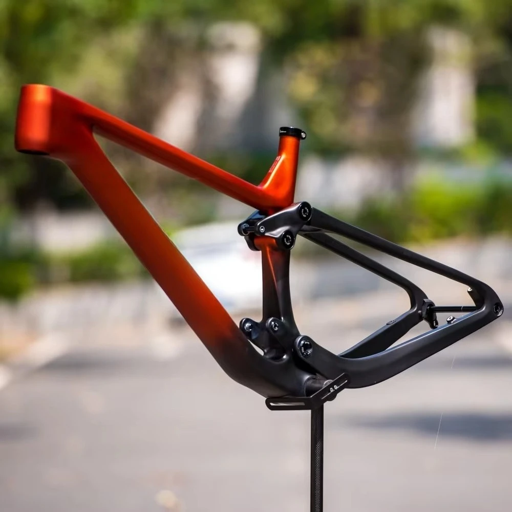 

29er Carbon Fiber Full Suspension MTB Frame Toray T800/M46 Internal Cable 12x148mm BOOST UDH 113mm Travel Mountain Bike Frame