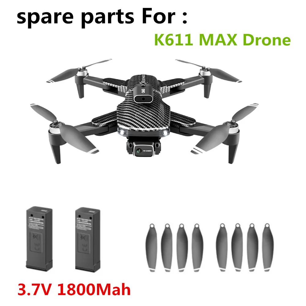 K611 MAX 드론 배터리, 프로펠러 메이플 리프, 예비 부품, K611 MAX 배터리, 3.7V, 1800Mah