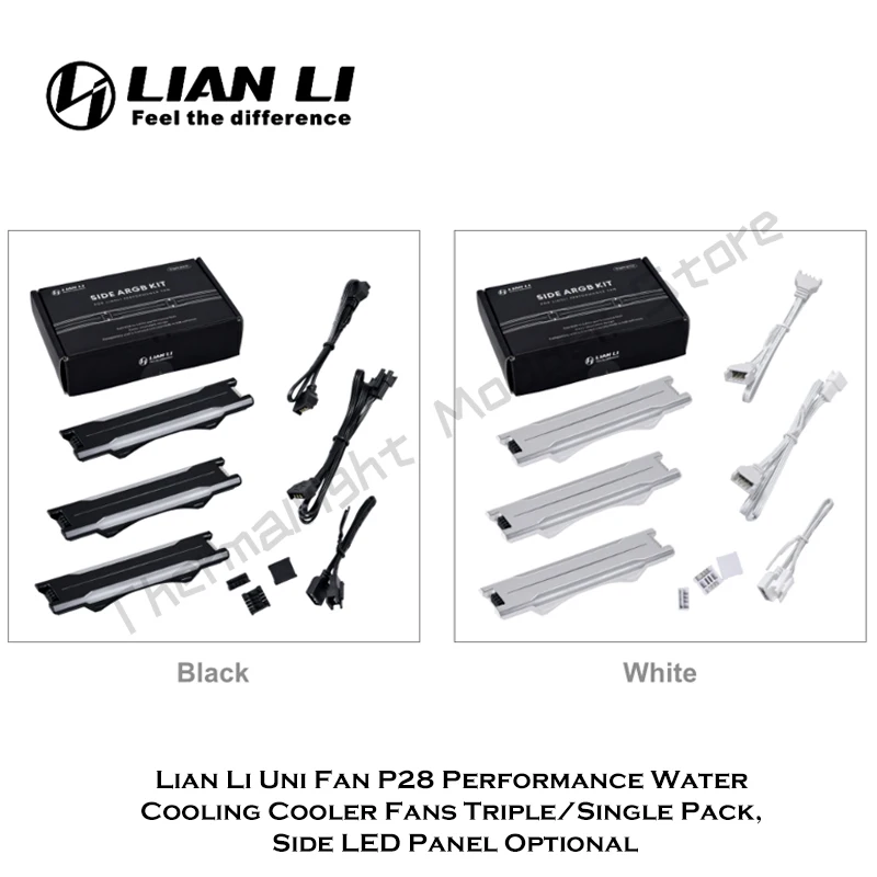 Lian Li P28 Uni ventilador de rendimiento, Enfriador de refrigeración por agua, paquete Triple/individual, Panel LED lateral de fácil empalme opcional