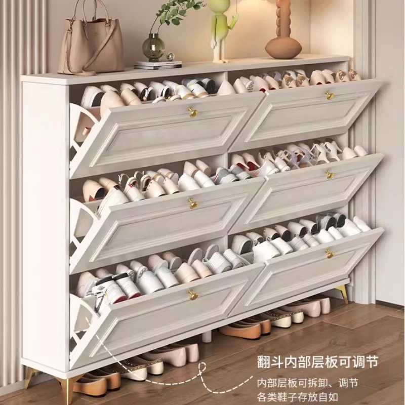 المفاصل مدخل خزانة خذاء درج عمودي النحاس المدخل مرآة خزانة خذاء باب خشبي Meuble Chaussures أثاث غرفة نوم