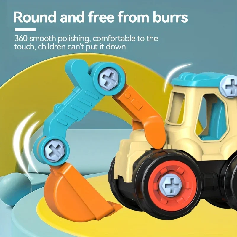 مجموعة نماذج البناء للأطفال: لعبة تجميع المسمار DIY، حفارة قابلة للتفكيك مع وظيفة منزلقة ولعبة محاكاة #5