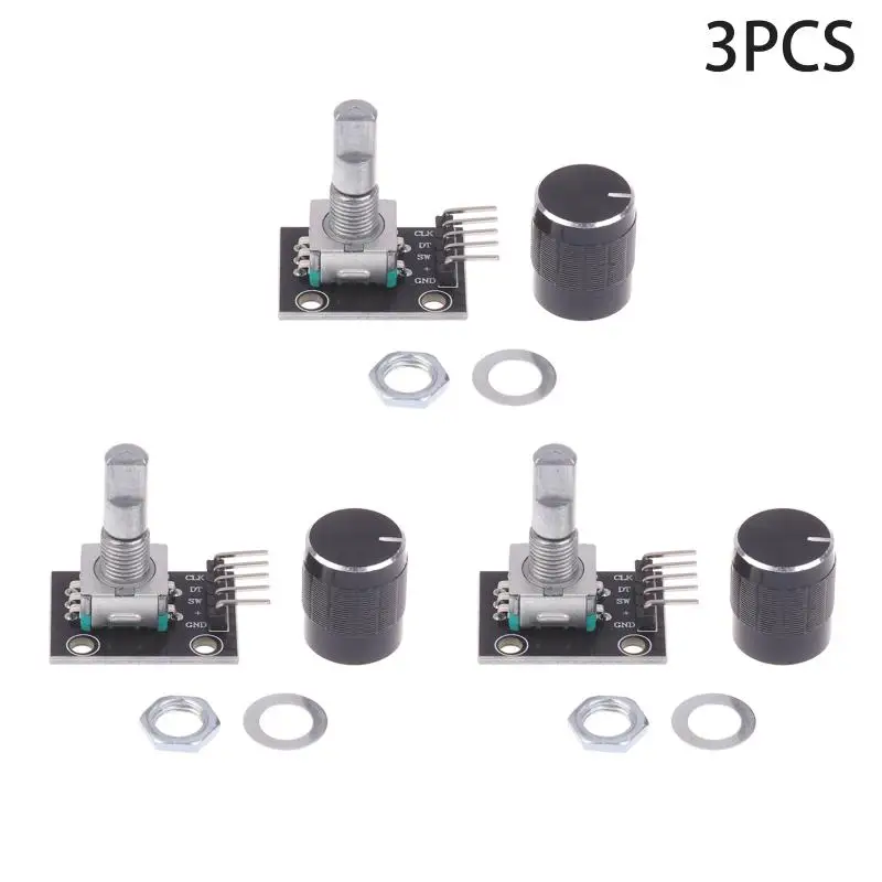 New Sale KY-040 360 Degree Rotary Encoder Module With Push Button 20 Pulse 5VBrick Sensor Modules For Arduino Or DIY Electronics view 2