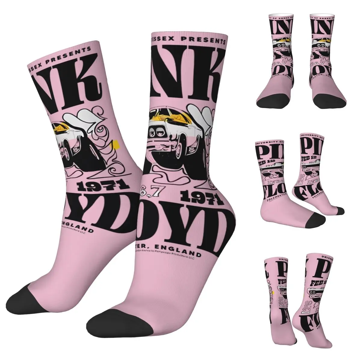 Pinks Cool Floyded cosy Unisex Socks,Windproof Happy 3D printing Socks,Street Style Crazy Sock