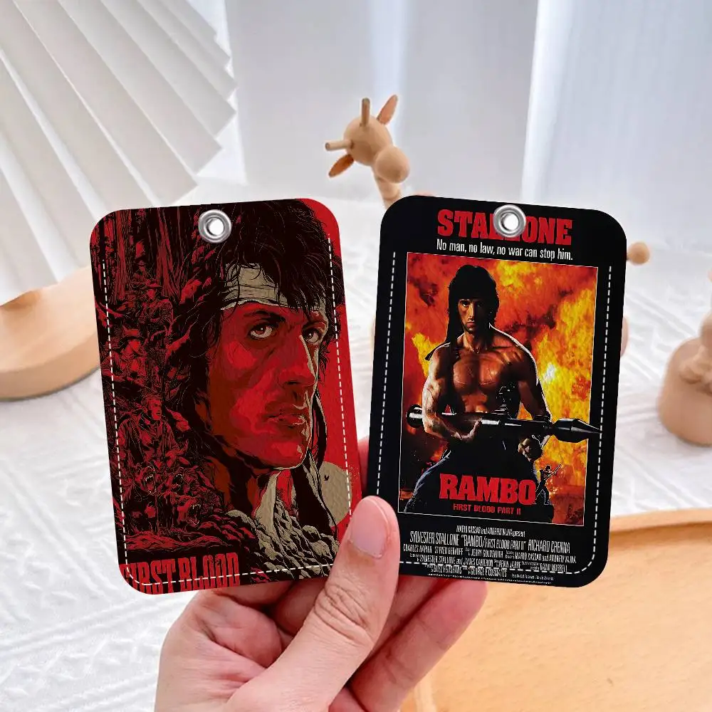 

Прямоугольный брелок-держатель для карт Rambo First Blood, держатель для кредитных карт, держатель для студенческих удостоверений, чехол для проездных билетов