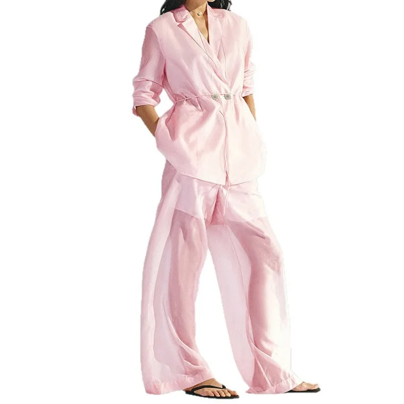 New European and American style see through suit set with stylish and casual design in 2025 image 5